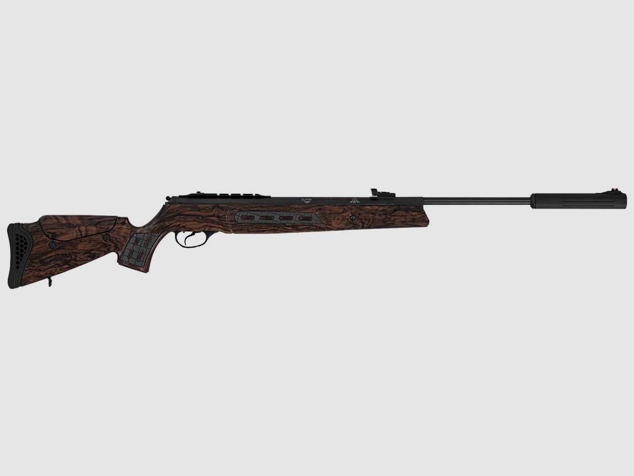 Knicklauf Luftgewehr Leader Hatsan 125 Sniper Walnut Wood Camo Zweibein Trageriemen Kaliber 4,5 mm (P18)