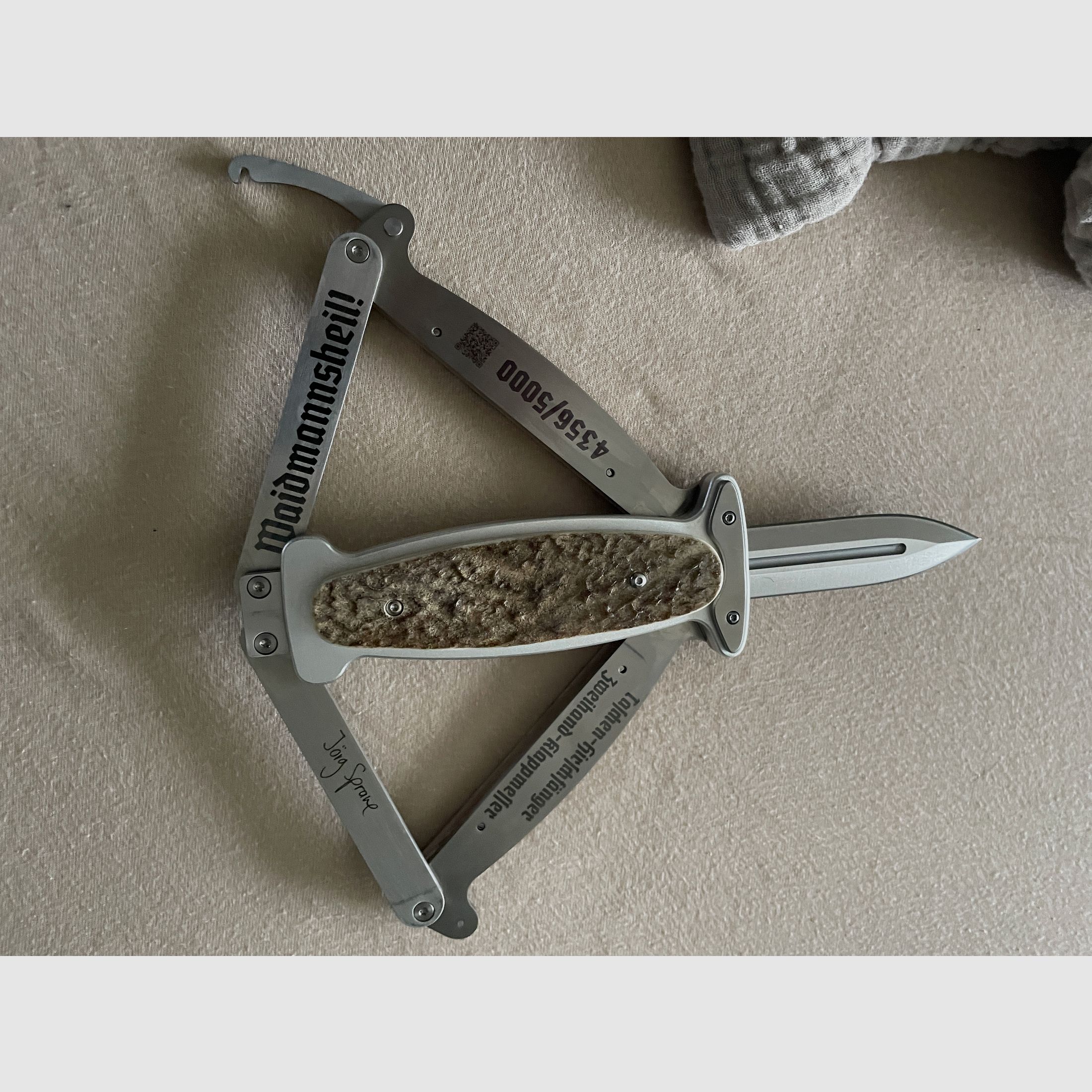 Gogun Hirschfänger Taschenhirschfänger 49a Messer beidseitig geschliffen