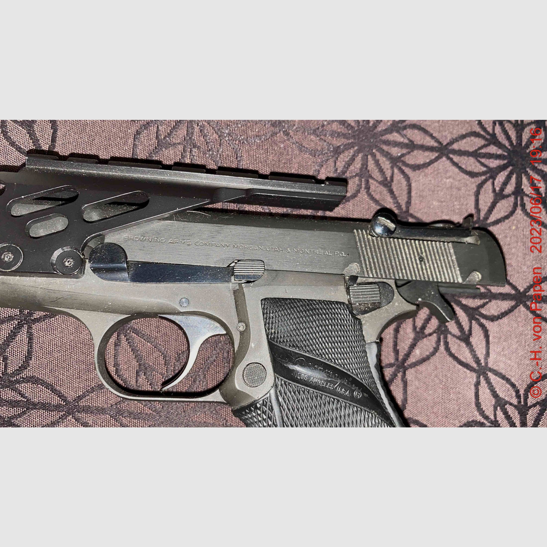 Browning FN HP Competition pistol with 6" barrel caliber 9mm Luger & spare magazine 17 rounds