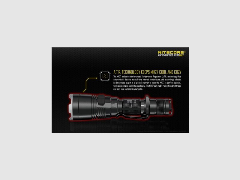 Lampe torche LED Nitecore MH27, 1000 lumens, image 12 sur 25