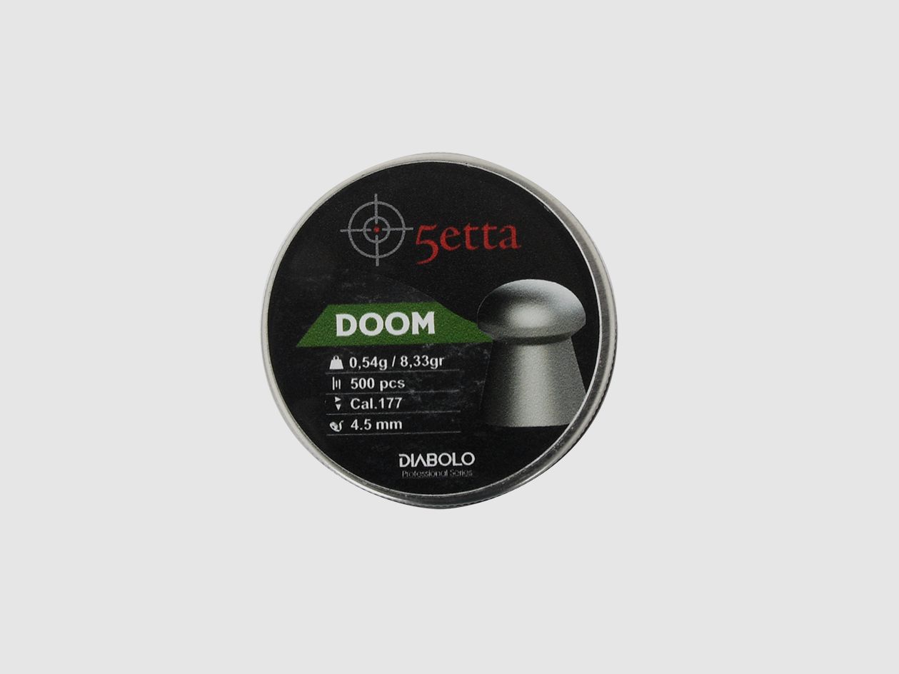 5etta pallini per carabine ad aria Doom 4,5 mm 0,54 g / 8,33 g 500 pezzi