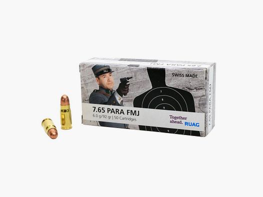 Ruag 7.65 para FMJ 92gr 60G - Boite de 50cps