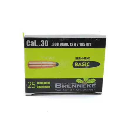 Brenneke-kogels 30/7,62 mm .308 Basic 185 gr/12 g (25 stuks) (520237), afbeelding 1 van 2