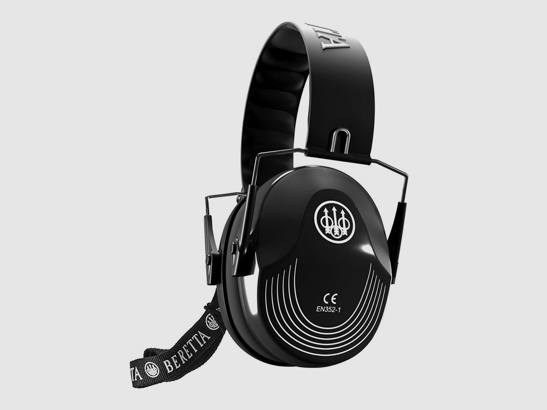Protection Auditive Beretta New Prevail / Pliable, Noire avec Logo Blanc