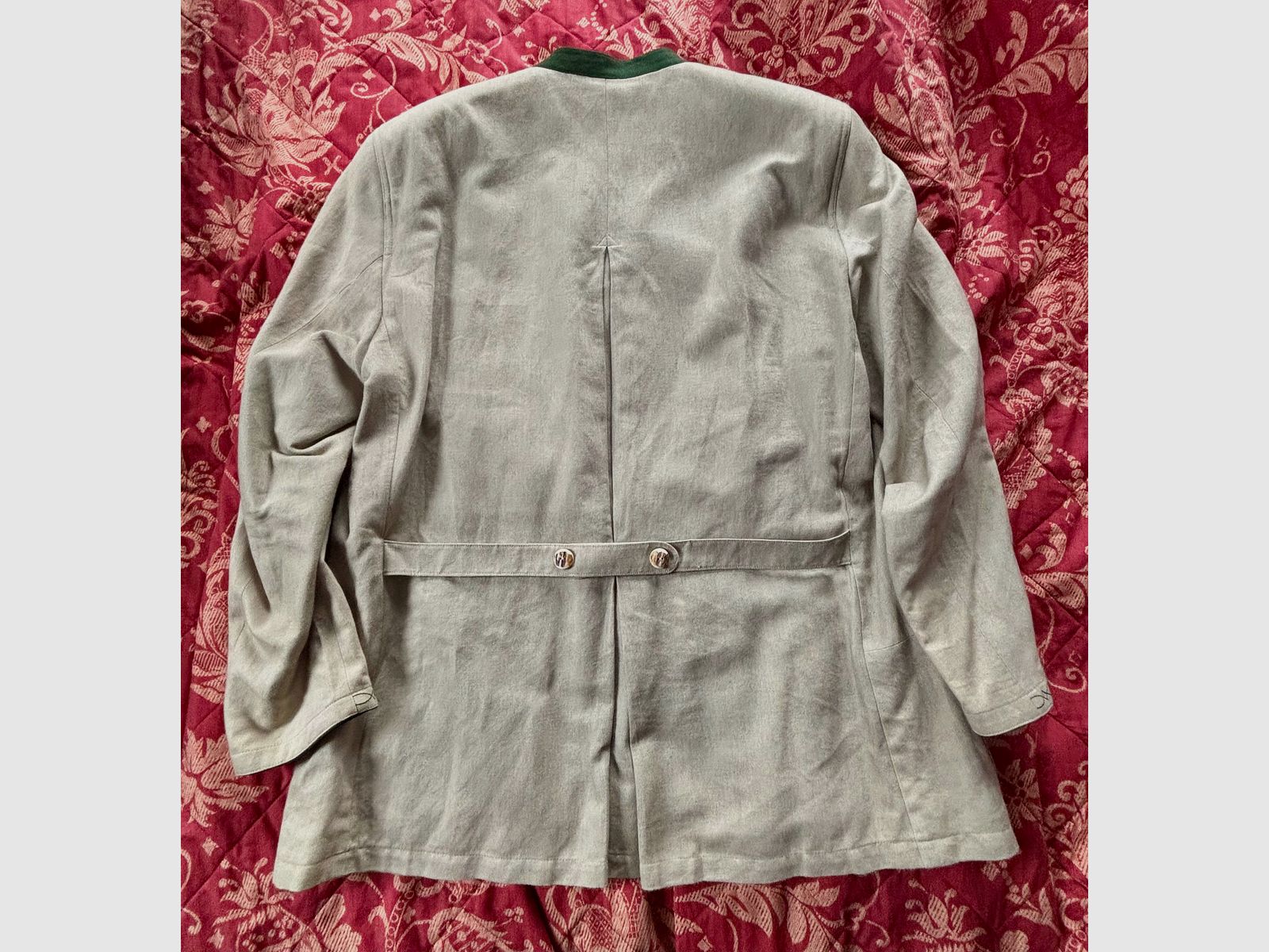 Lodenfrey, Safari beige, leggero Trachten Sommer Janker taglia 60 con veri bottoni in corno di cervo