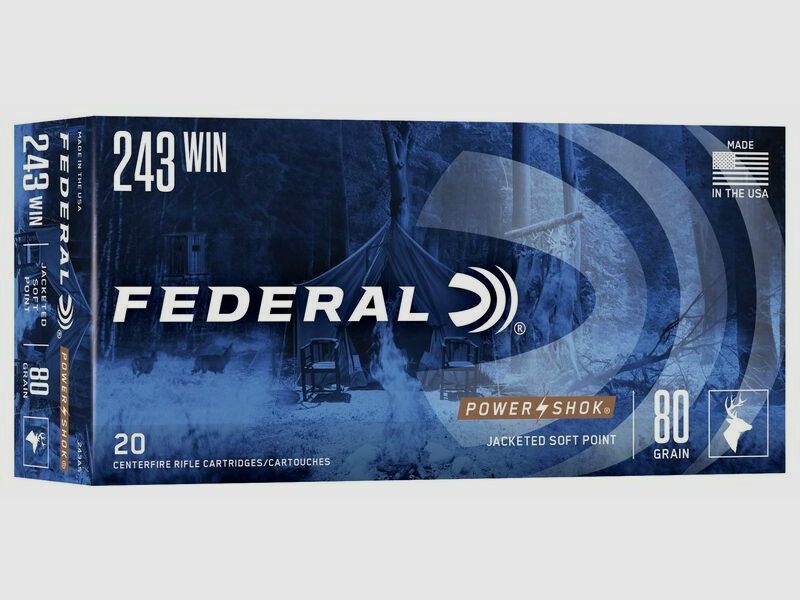 Federal PowerShok SP 5.2g/80grs à20 .243 Win.