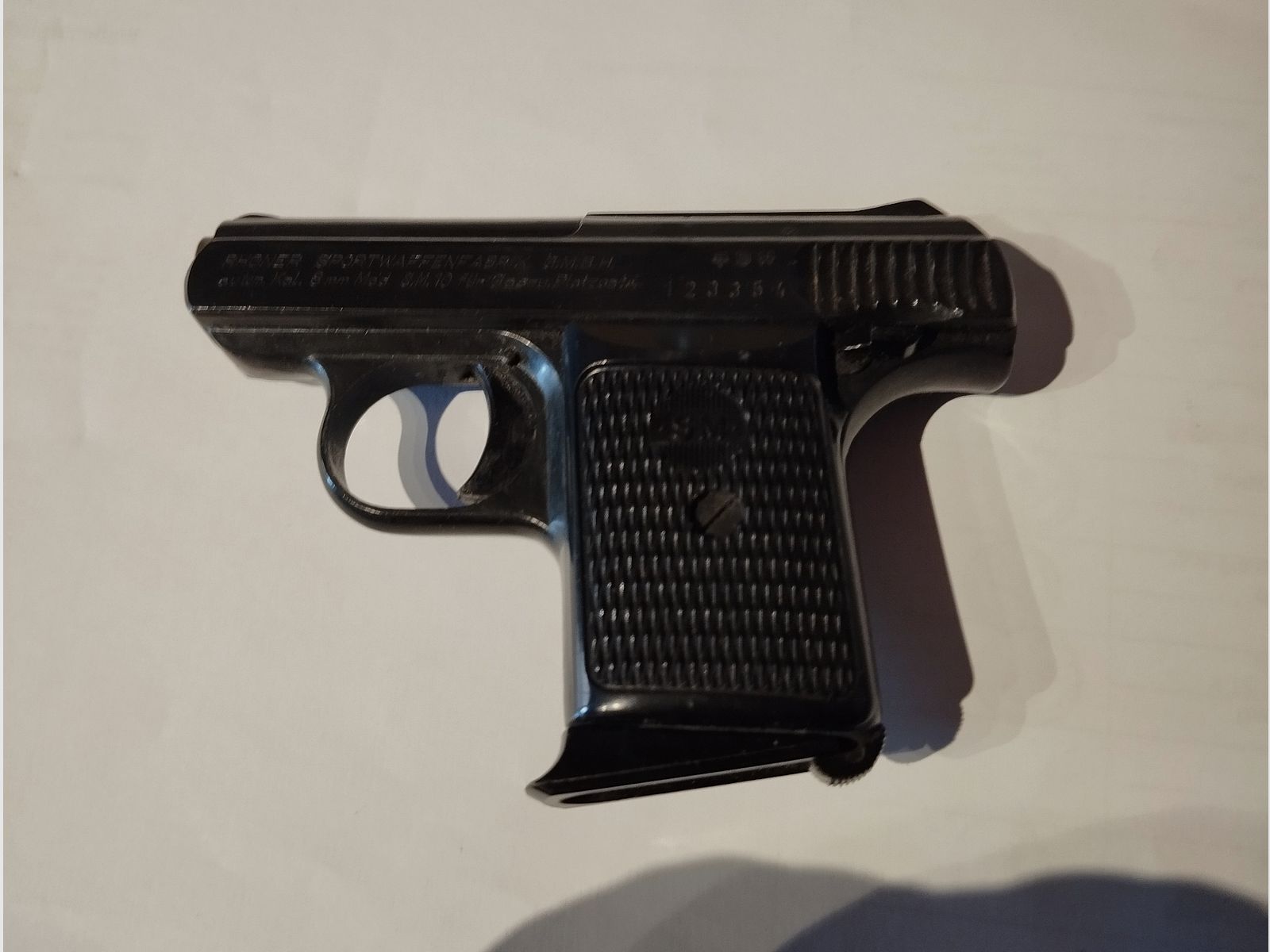 de Rhoner Sportwaffen Fabrik Automatik 8 mm Gaz ou cartouche à blanc modèle SM 10 de 1969 en bonne qualité