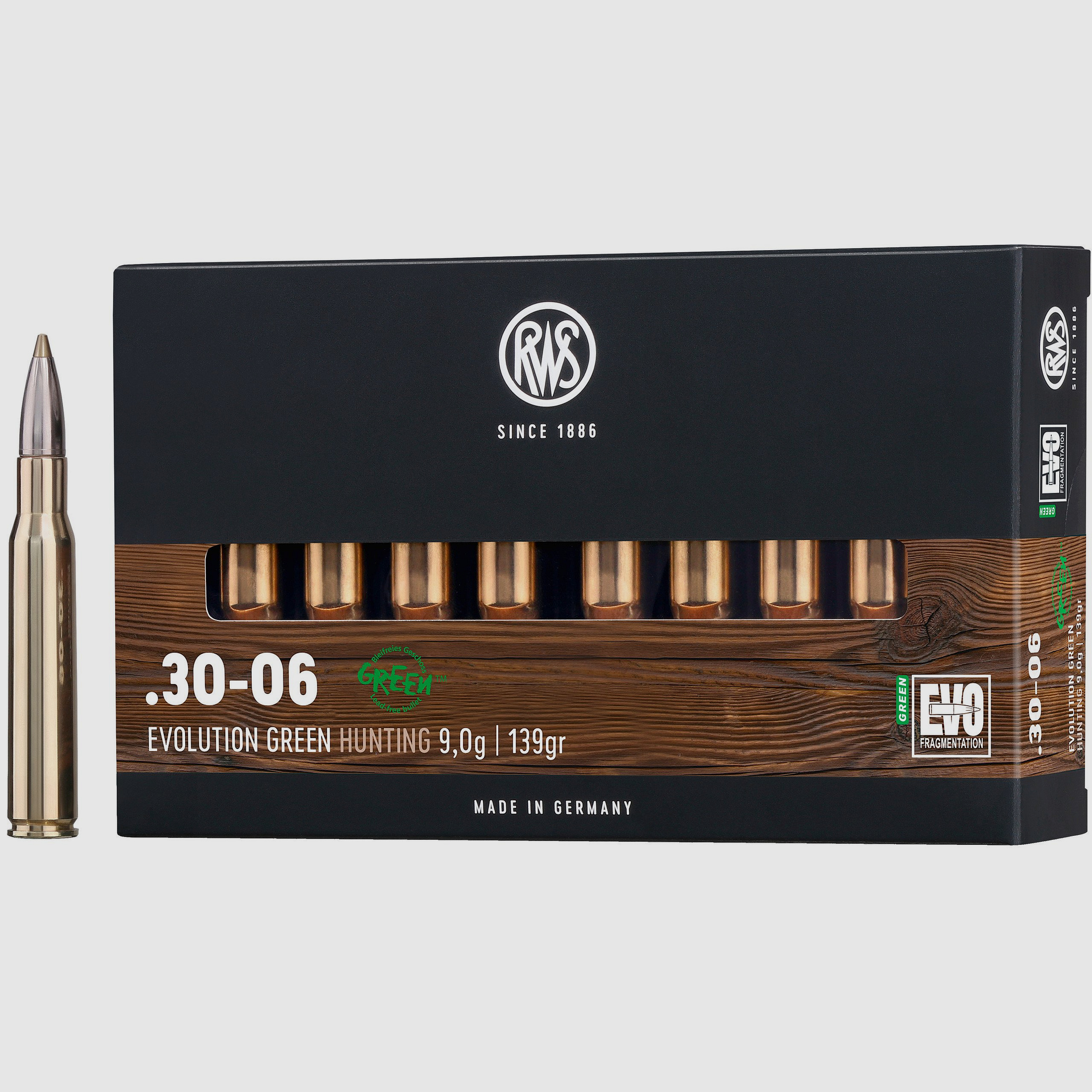 RWS Büchsenpatronen Evolution Green .30-06 Spr. 139 grains