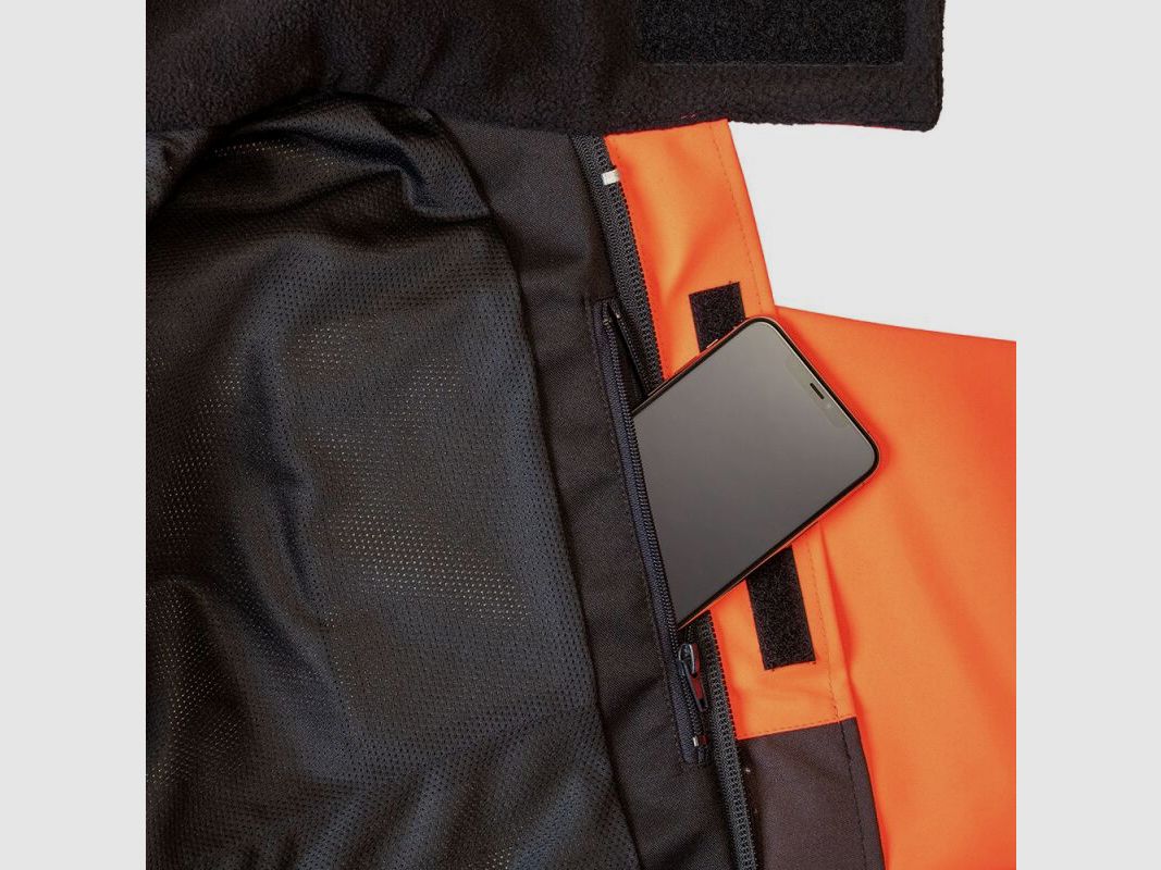 Kruedener Hundeführer-/ Durchgehjacke warnrot/braun