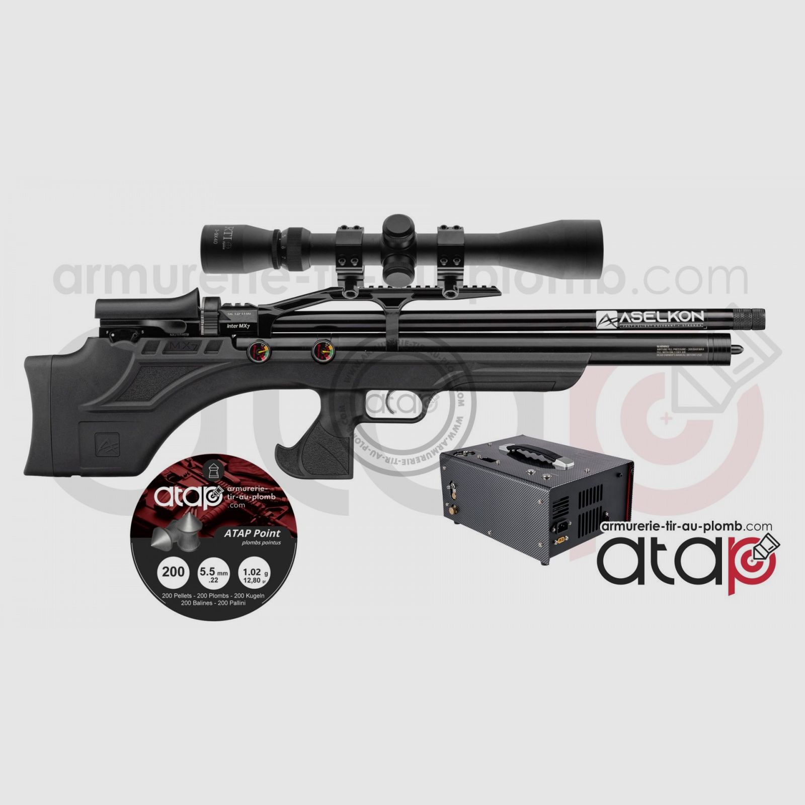 Pack fertig zum Schießen Druckluftgewehr Aselkon MX7, Bild 1 von 9