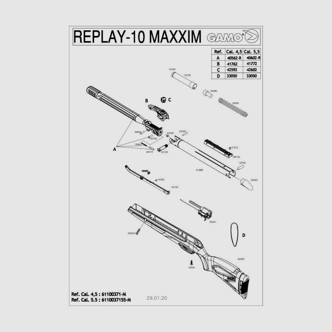 Ersatzteile Gamo Replay 10 Maxxim 19.9J 4.5 mm, Bild 1 von 5