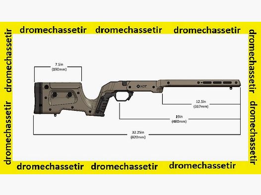 Crosse Chassis MDT XRS pour remintgon 700 et Bergara B14 action courte noir