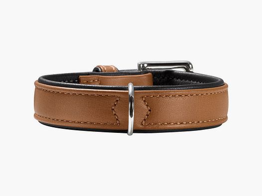 Hunter halsband Canadese elandleer in cognac/zwart