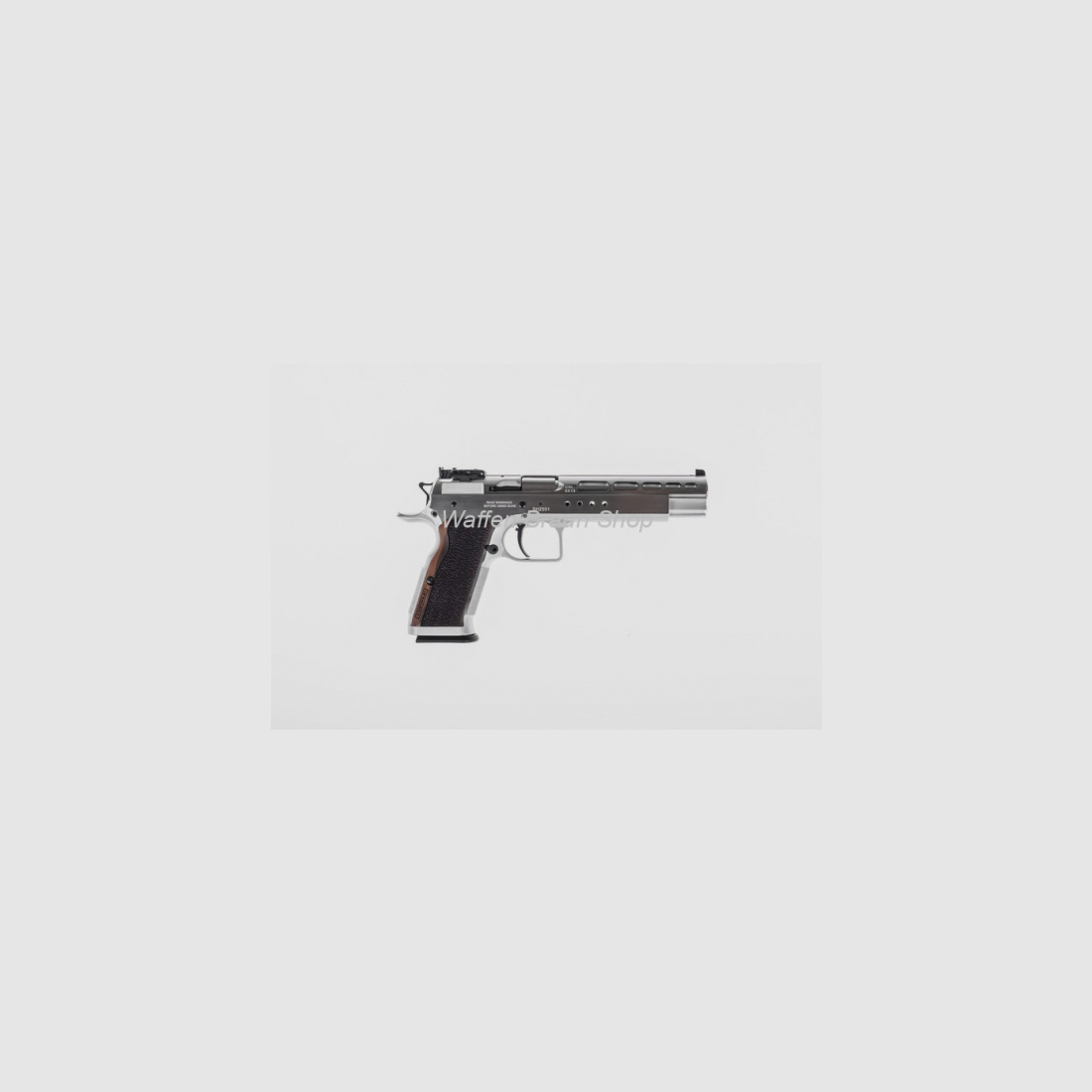 Tanfoglio Pistole T97L Gold Match Bullseye, 6", Kal. 9mm Luger, hartverchromt, 3-Positionen-Visier