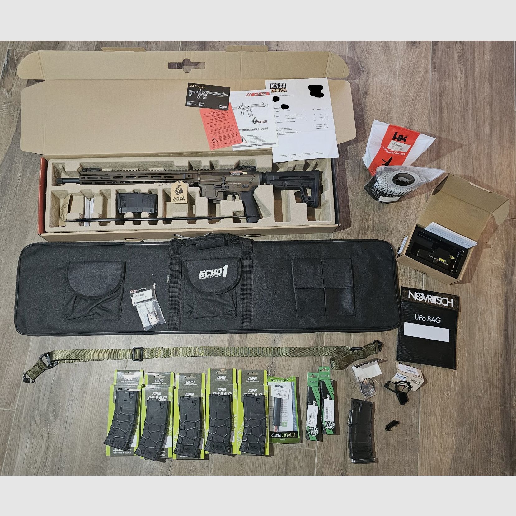 Ares M4 X-Class Model 15 S-AEG Softair-Gewehr + Ausrüstung WIE NEU/Unbenutzt