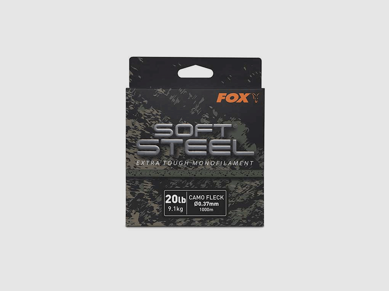 FOX – SOFT STEEL EXTRA TOUGH MONOFILAMENT 20lb 9.1kg CAMO FLECK Ø0.37mm 1000m, image 1 of 4