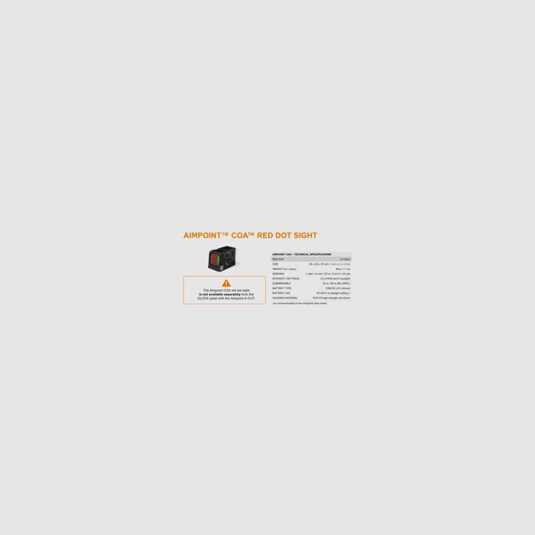 PISTOLE GLOCK 19 GEN5 FS A-CUT COMBO AIMPOINT COA, Bild 3 von 8