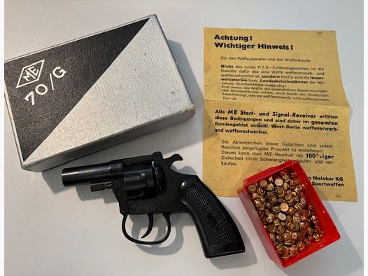 ME Cuno Melcher Schreckschuss- Gasrevolver ME 70/G, 6mm Flobert mit integriertem Abschussbecher