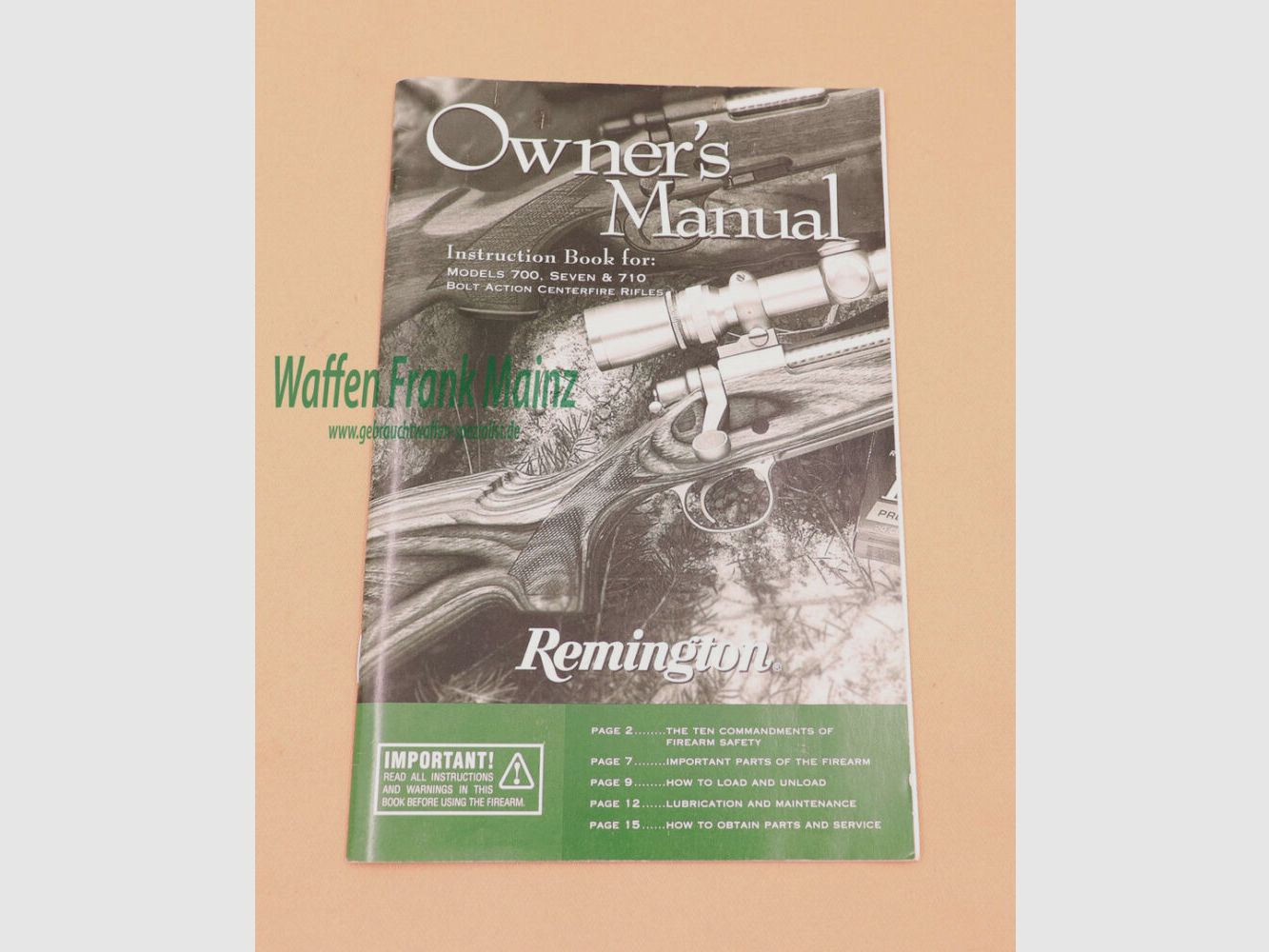 Remington - USA Istruzioni per l'uso Remington Mod. 700, Seven & 710