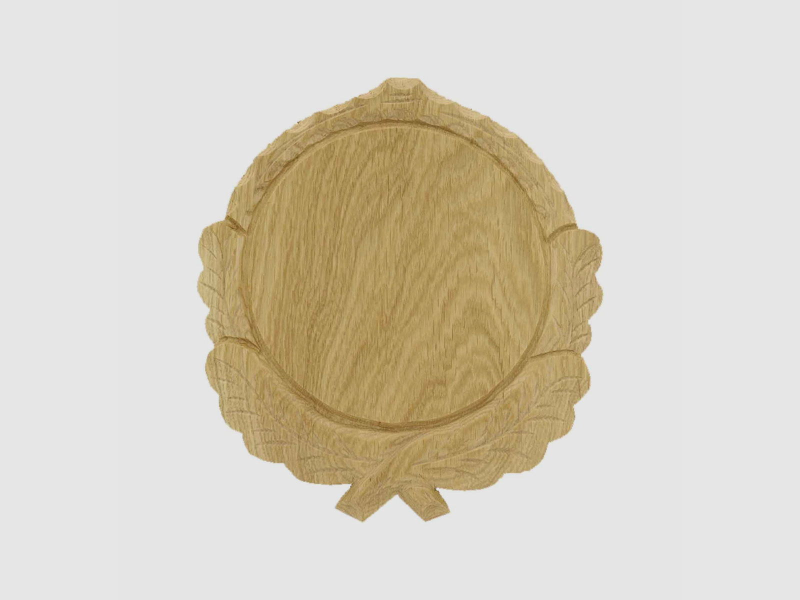 Trophäenschild für Keiler geschnitzt 17,5cm hell