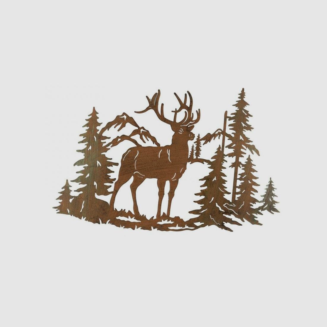 Lovergreen Dekoration Motiv Wanddekoration Metall Hirsch Berge