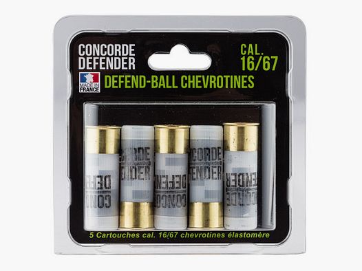 5 CARTOUCHES DEFEND-BALL CAL. 16/67 CHEVROTINES EL