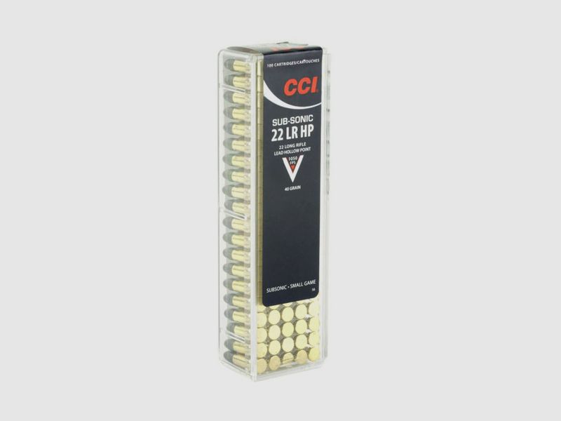 CCI Sub-Sonic .22 LR 40GR HP 100 cartucce