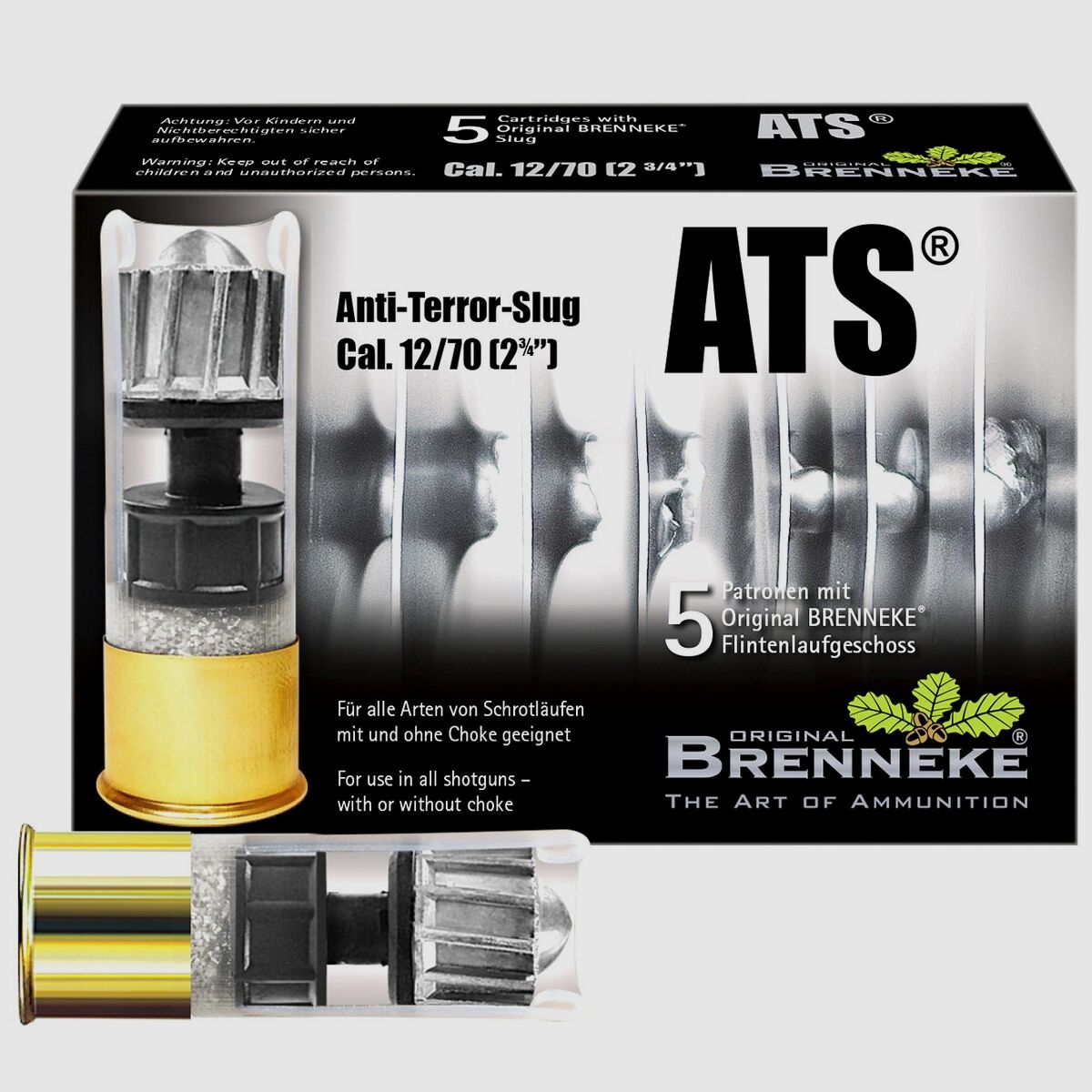Brenneke 12/70 ATS Slug 27,5g/424grs. – 5 Stk.