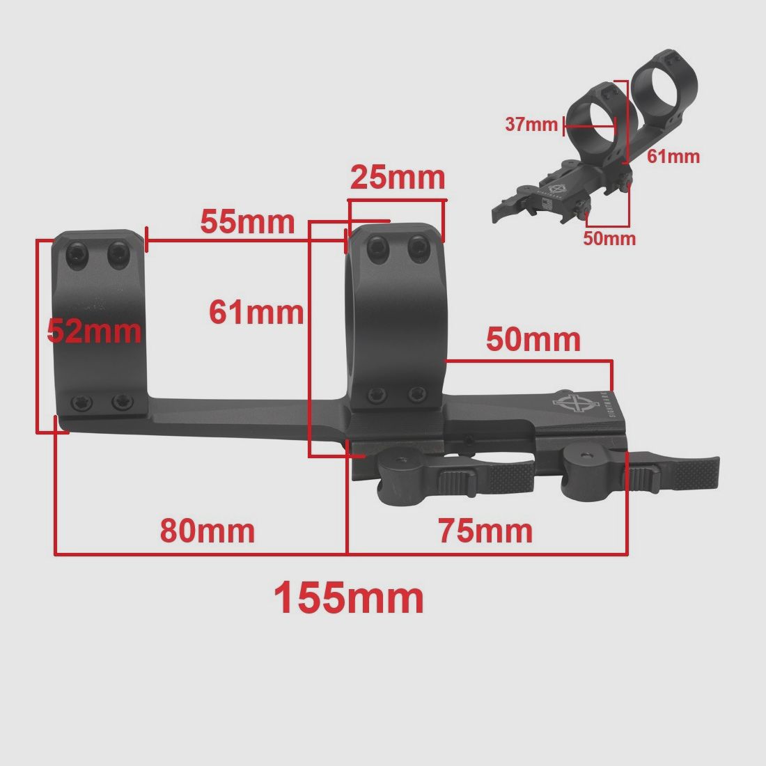 Sightmark Tactical AR 30mm LQD Montage Fixed Cantilever Mount AR-15 15 10 SLB Klemmontage PPC IPSC