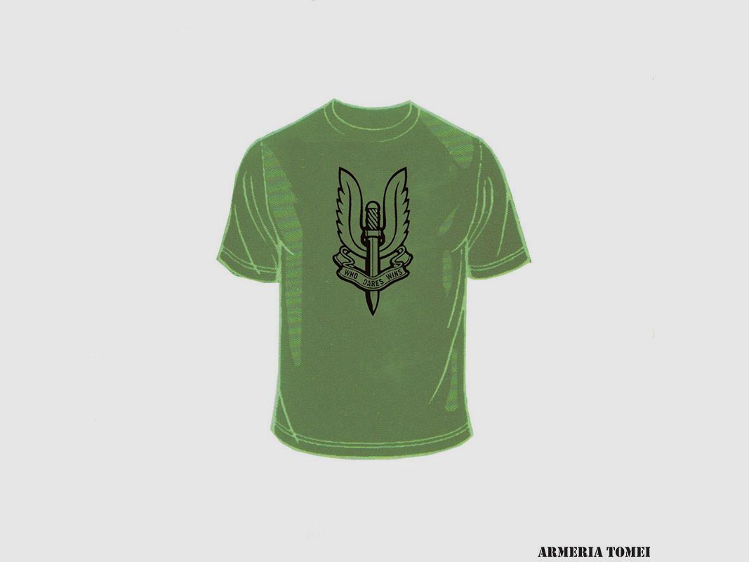 T-SHIRT – SAS SPEZIALEINHEIT ENGLISCH – GRÜN