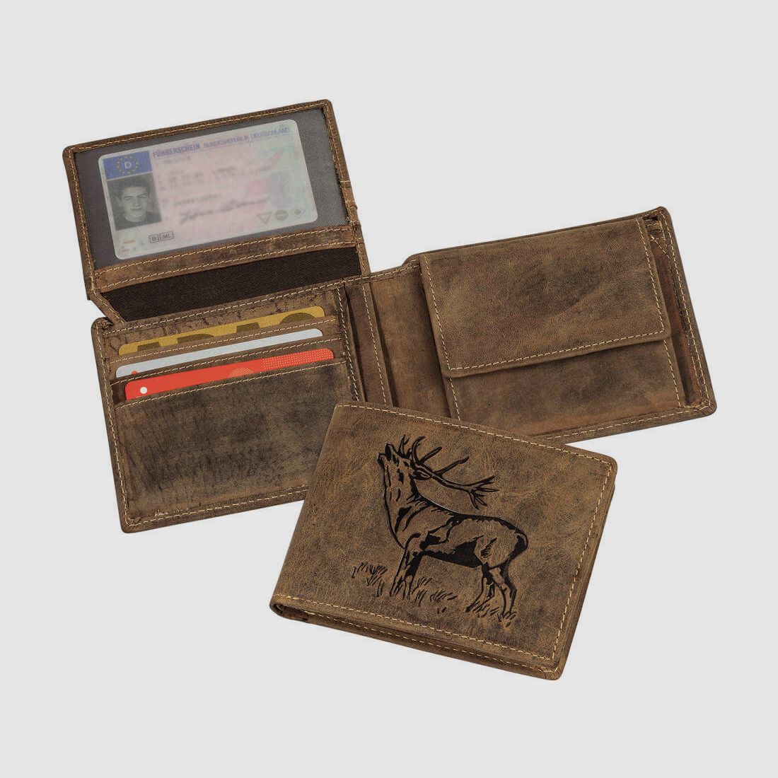 Portfel Alljagd z motywem jelenia