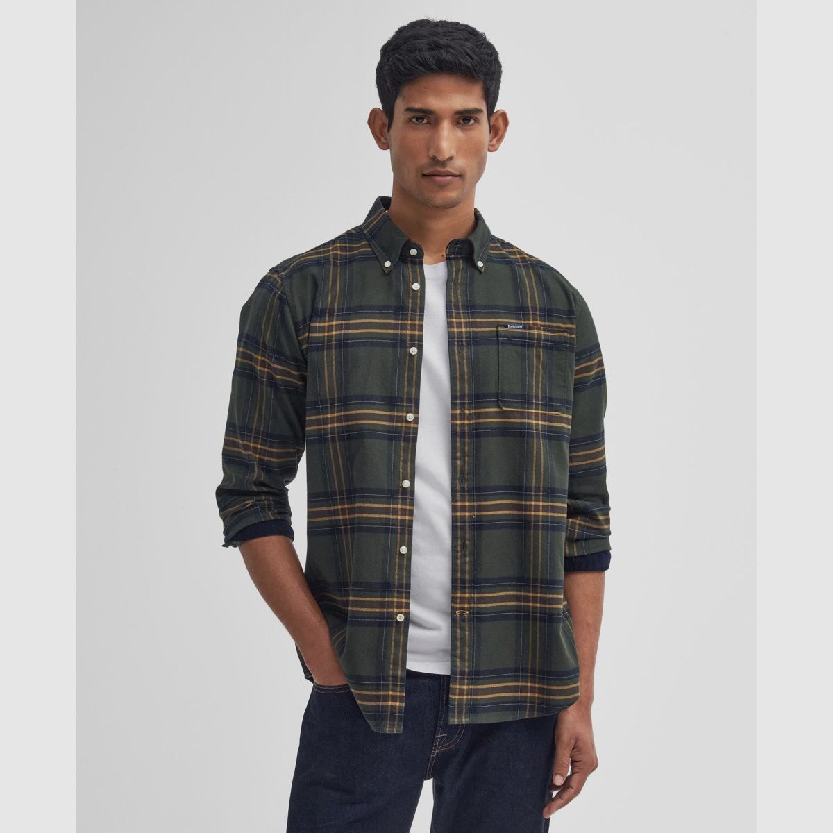 BARBOUR Hemd Portdown Tailored Oliv