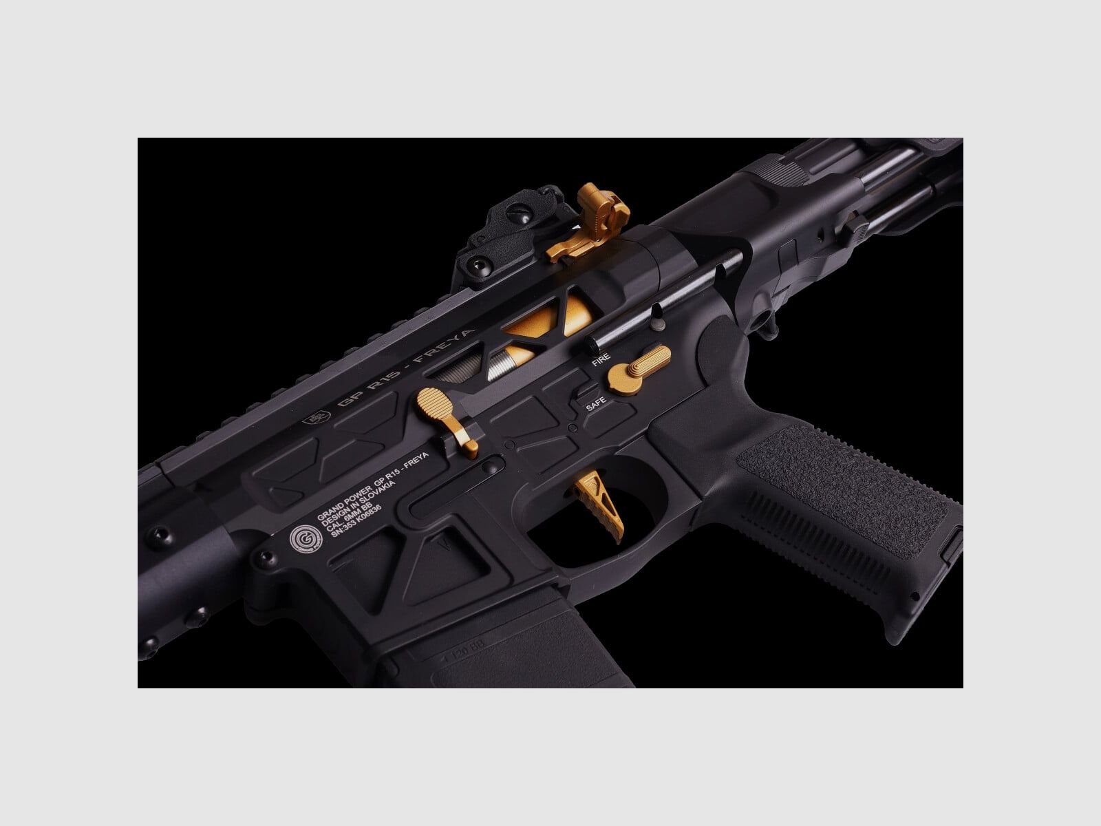 GP R15 FREYA ALPHA Full Skeleton PDW 13" gen.2 M-LOK Schwarz/Gold S-AEG Frei ab 18 Jahren -F- | Delta Armory, Bild 12 von 12