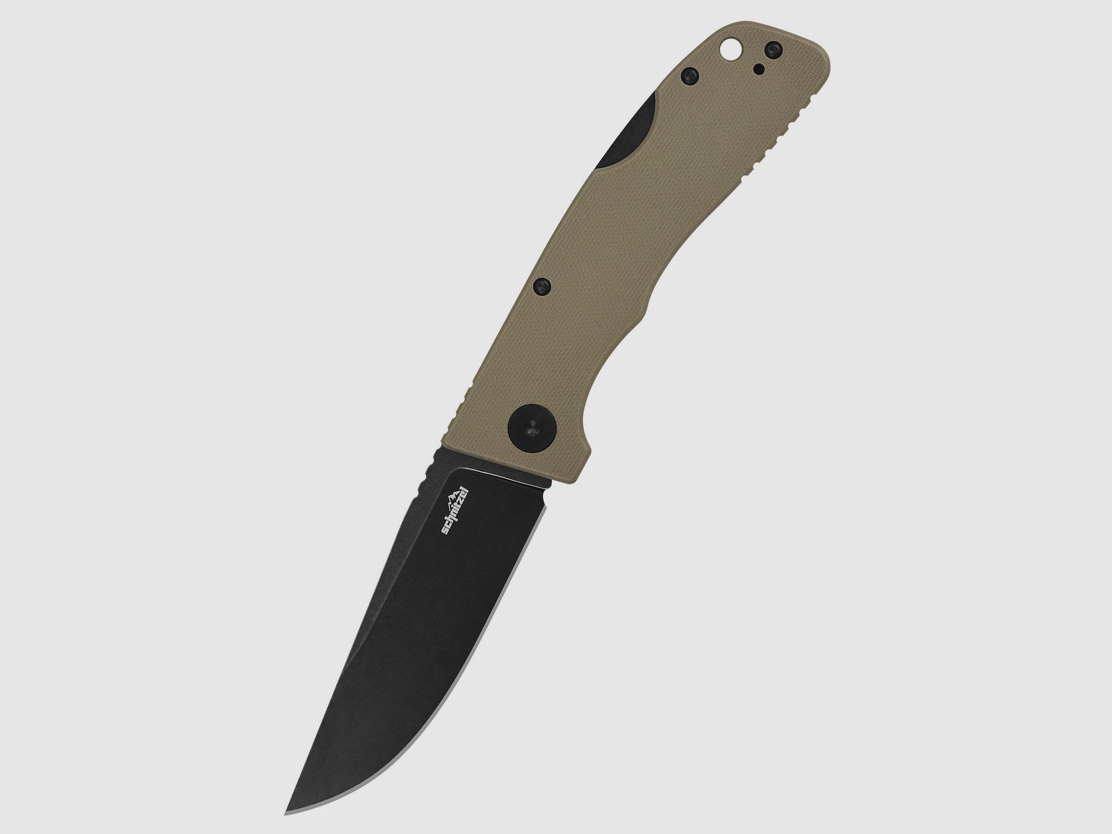 Schnitzel Outdoo Taschenmesser KVAR rostfreier 14C28N-Stahl mit Blackwashed-Finish sand - schwarz
