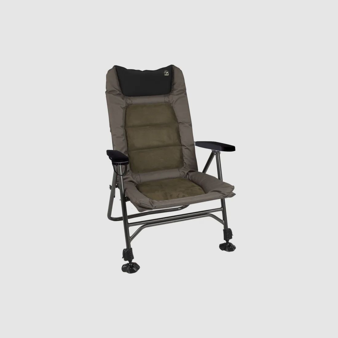 Behr Angler- und Outdoorstuhl Trendex® "Suede" - bis 140kg - mit Getränkehalter - 2 Teleskopfüße