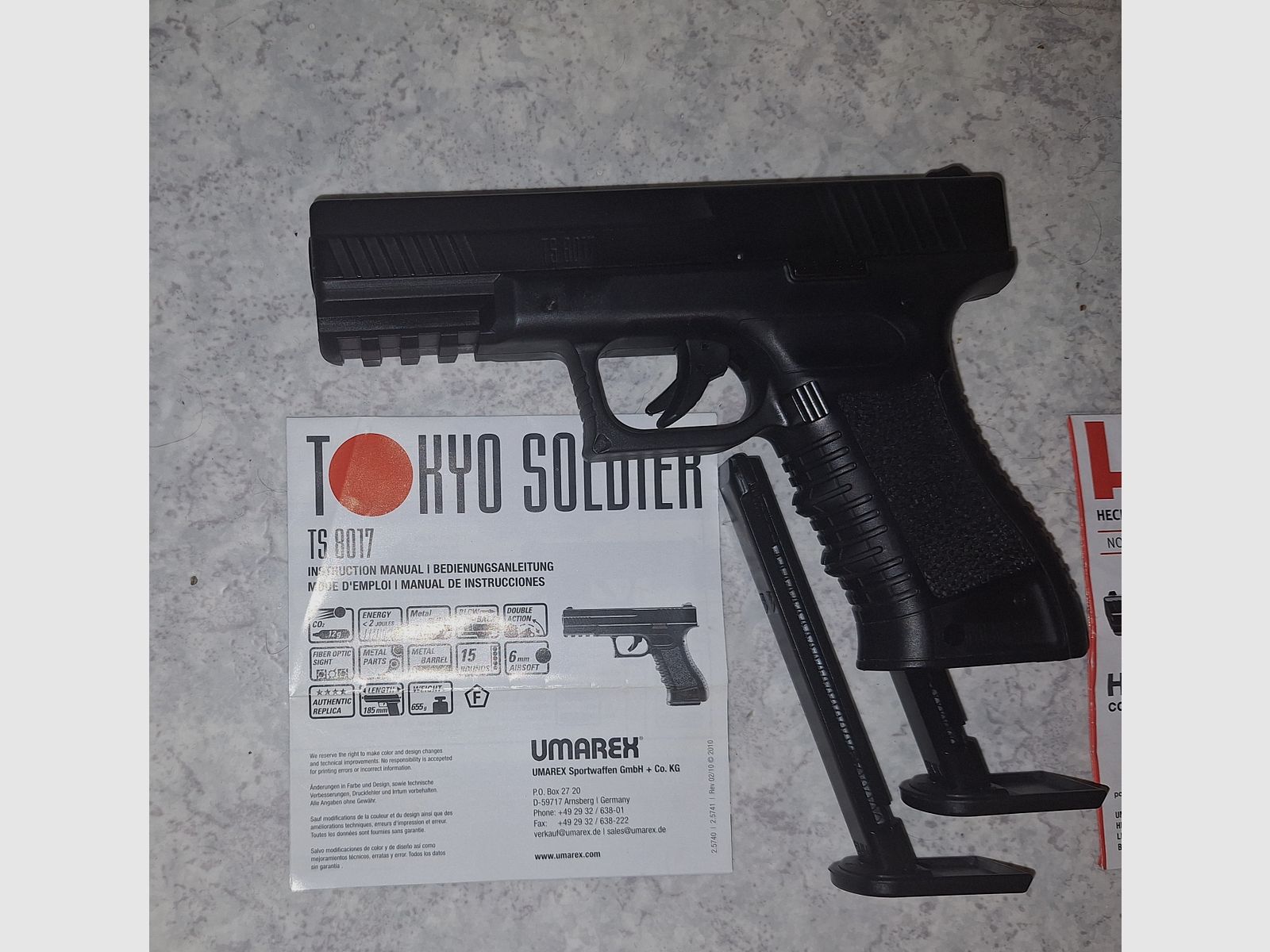 Airsoft Softair pistol collection + case with foam inserts (Glock, Bersa, HK 45, 24/7)