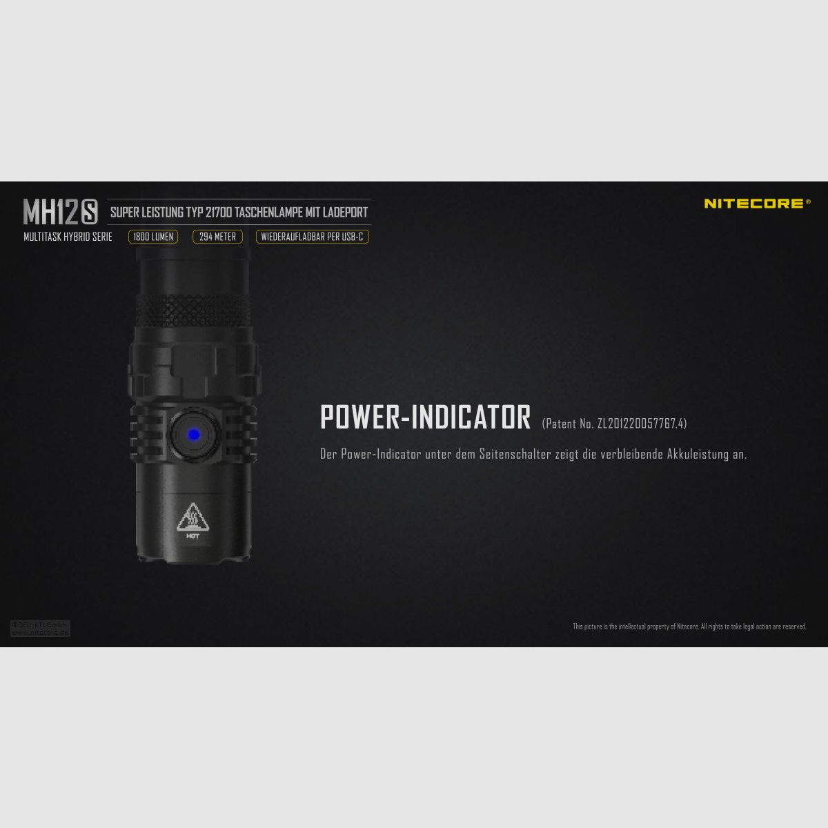 Nitecore MH12S Taschenlampe 1800 Lumen