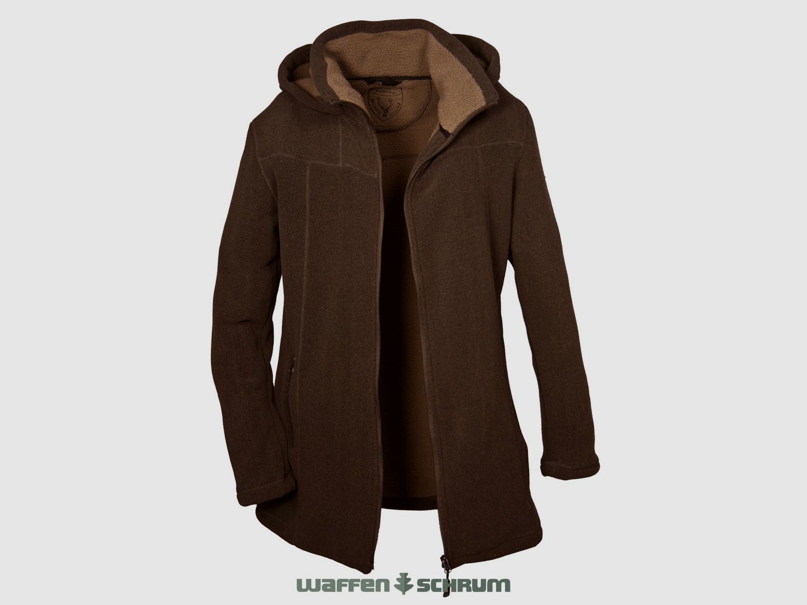 Hubertus fleece mantel polar bruin / beige