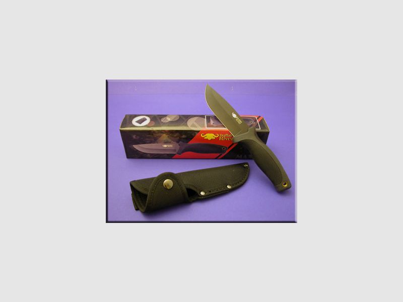 Buffalo~River Hunting Knife BRKM-100 Black-Coated