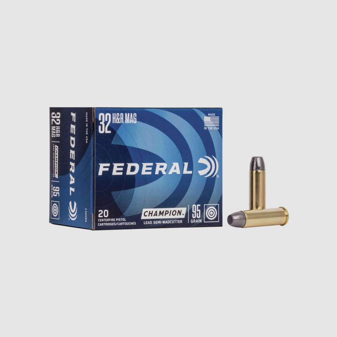 Federal Champion Target .32 H&R Mag. 98GR SWHP 20 cartridges