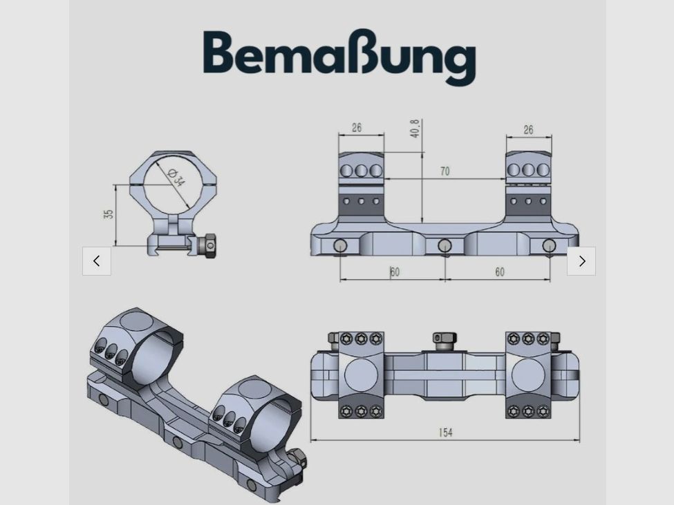 Vector Optics SCTM-60 X-Accu Blockmontage für 34mm Tubus, 21mm Picatinny, h=35mm