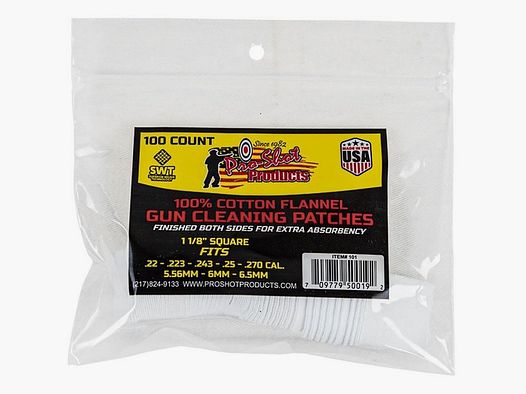 PRO SHOT PRODUCTS, INC .22-.270 CAL. 100CT. PATCHES