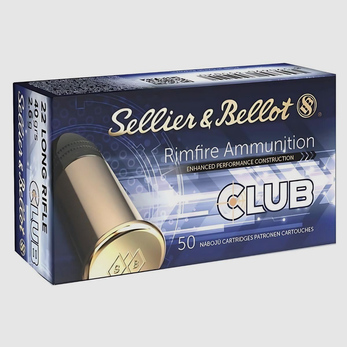 Sellier & Bellot .22 LR CLUB 40 GR LRN Munition