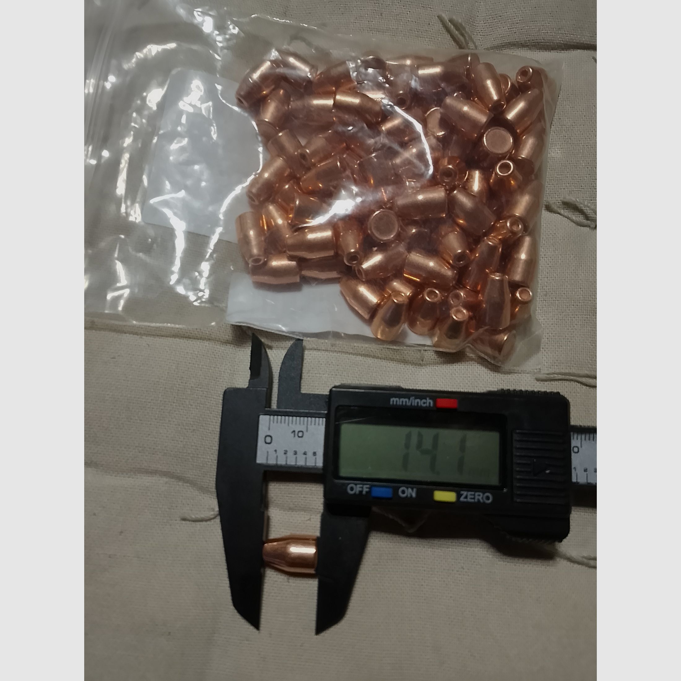 LOS Proyectiles de punta hueca recubiertos de cobre 9mm de diámetro .356 peso 123 gr 90 piezas para por ejemplo HP max