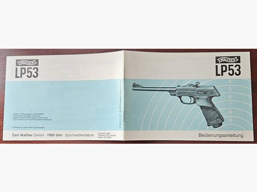 Manuale originale d'uso della Walther Luftpistole 53