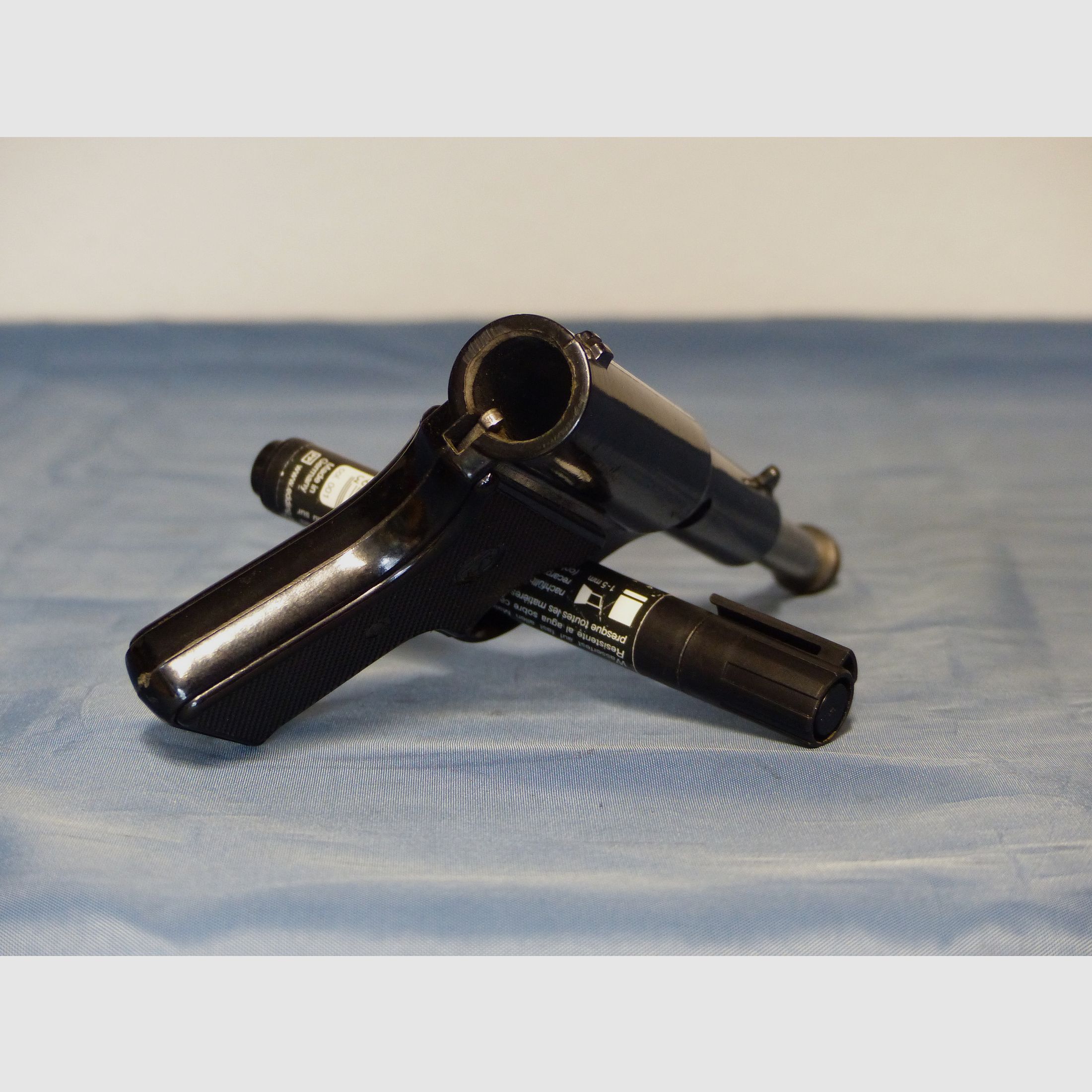 Pistolet à air comprimé ancien, pistolet en bakélite, pistolet HS Schmidt Mod. 9 A, canon télescopique, calibre 4,5 mm