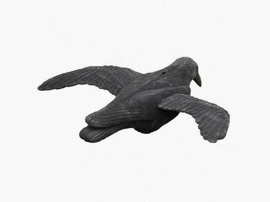 Forme de corbeau en approche floquée, 41 cm, avec piquet et socle