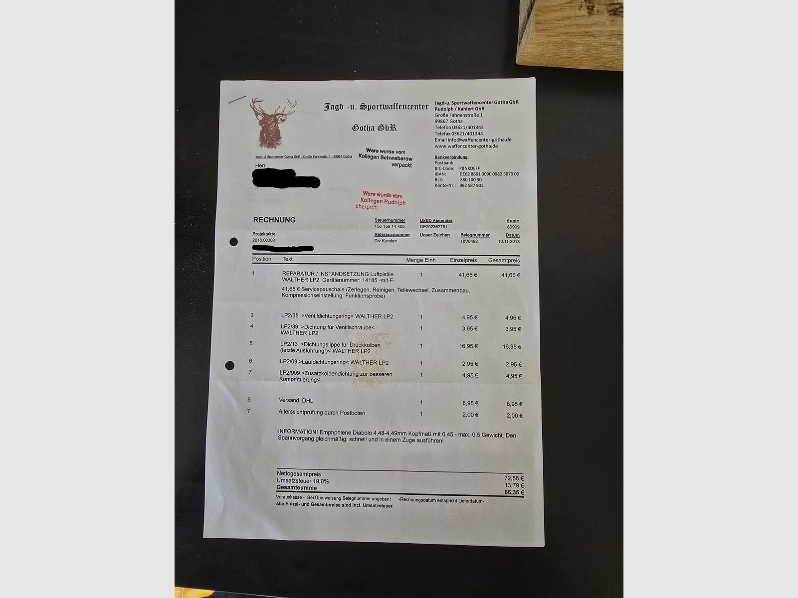 Walther LP2 Mod. 2 air pistol (cal. 4.5 mm) – freshly overhauled by specialist workshop (invoice available!)
