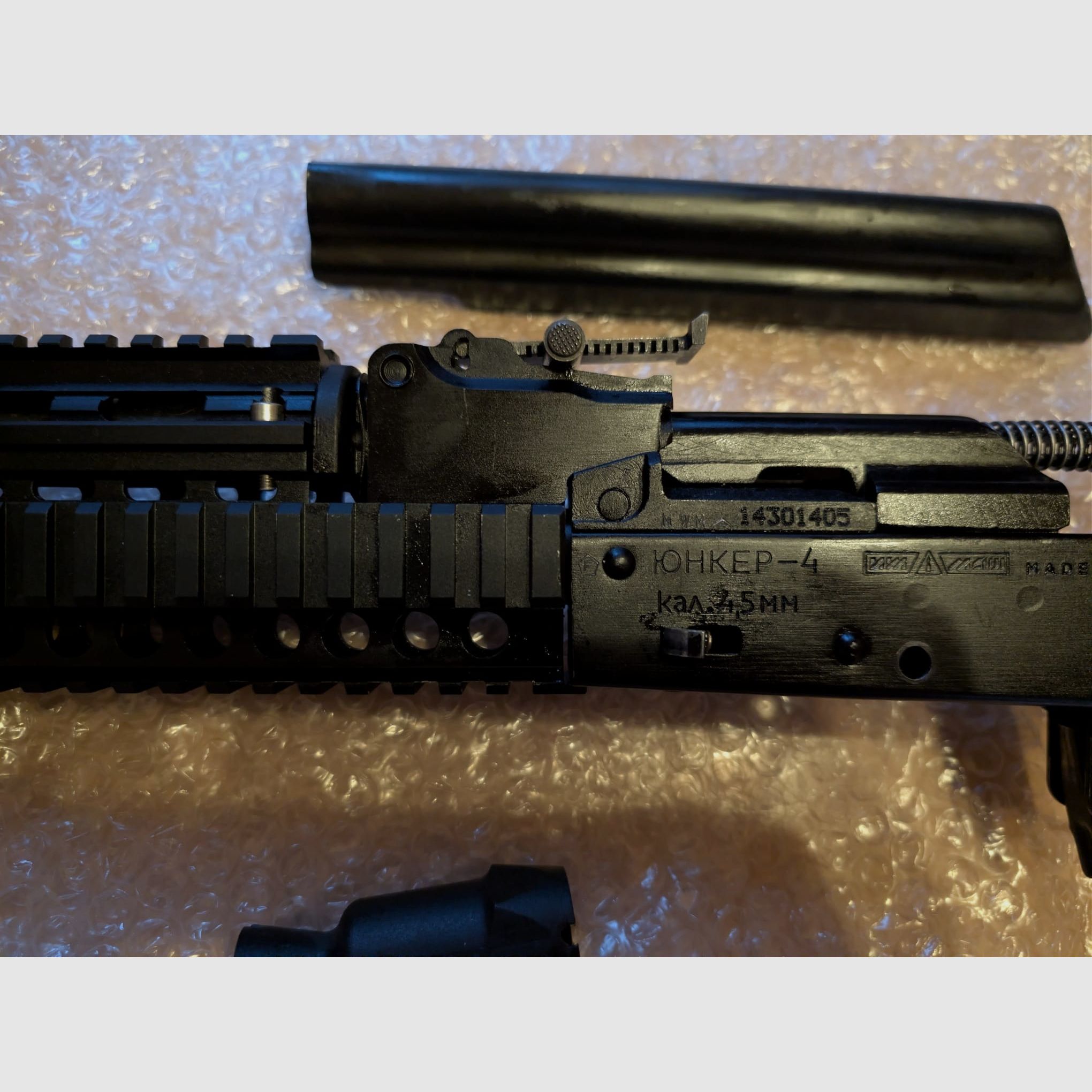 MWM Gillmann Yunker 4 CO22 AK74 fucile ad aria | Cal. 4,5 mm BB | Originale IZHMASH produzione | con impugnatura anteriore Picatinny & PK - 3 impugnature e compensatore decorativo