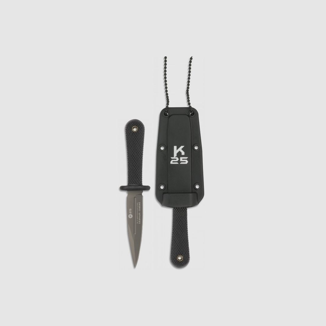 K25 Neck Knife Dagger Titanium Coated with Kydex Sheath